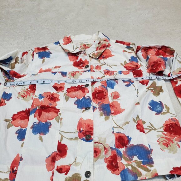 NWT Marsh Landing‎ White Red Blue Floral Cottagecore Romantic Top Skirt Set L 10 - Picture 8 of 16